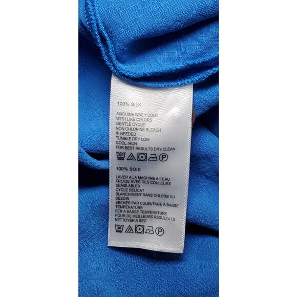 Tommy Bahama Shirt Sz XL Mens 100% Silk Blue Short Sleeve Button Up Camp C22-39 - Picture 5 of 8